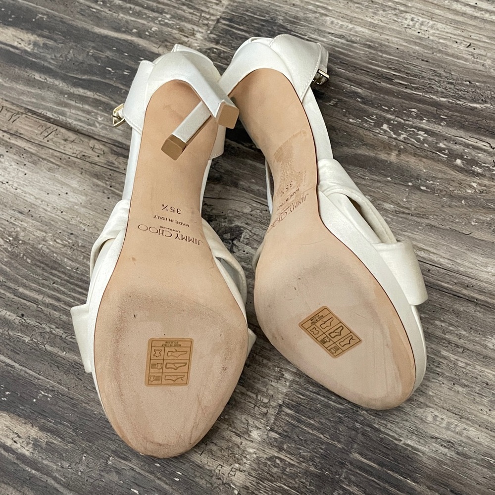 Jimmy Choo Cream Strappy Heels for Weddings - Picture 9 of 11